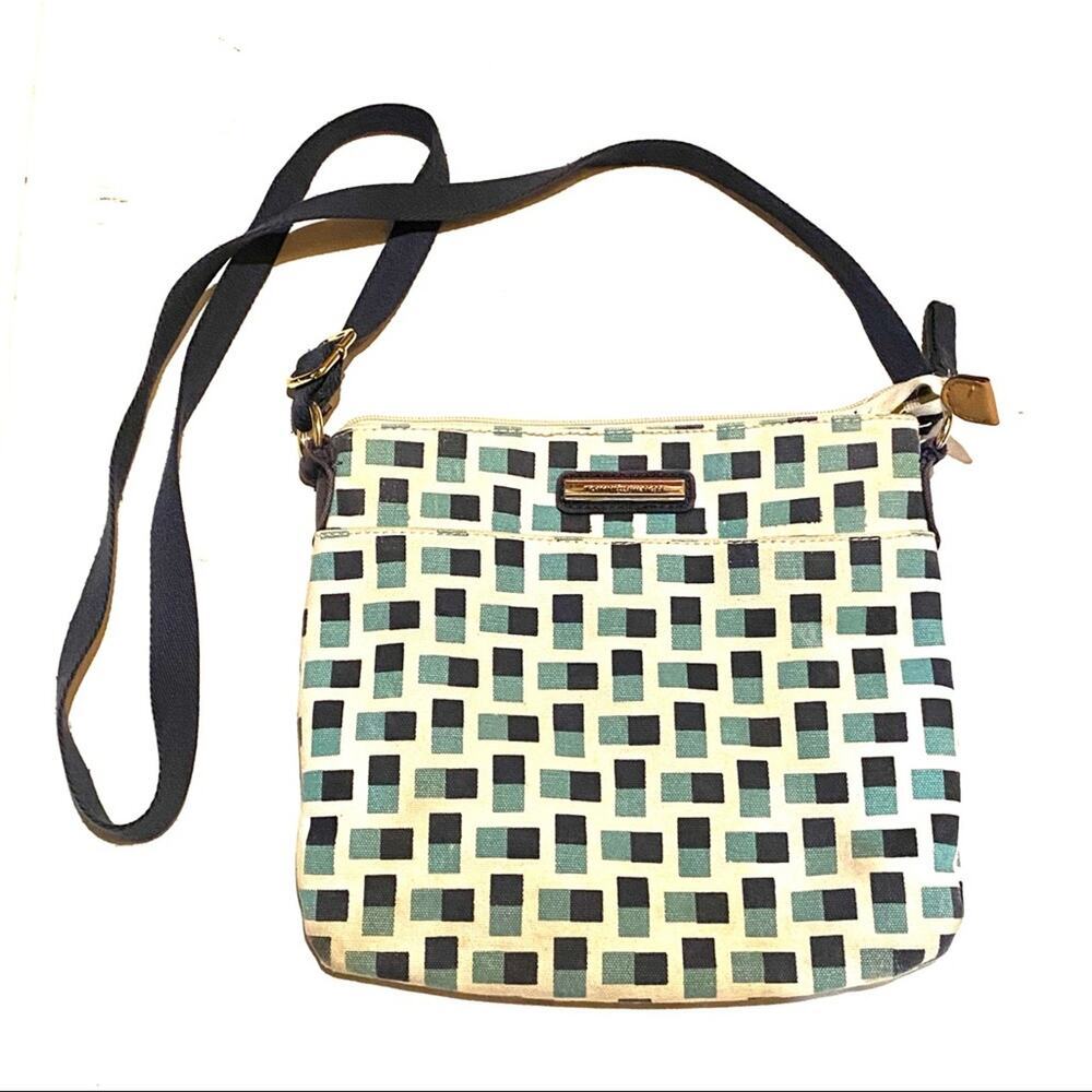 Tommy Hilfiger Geo Print Crossbody Bag in Blue, White, Green